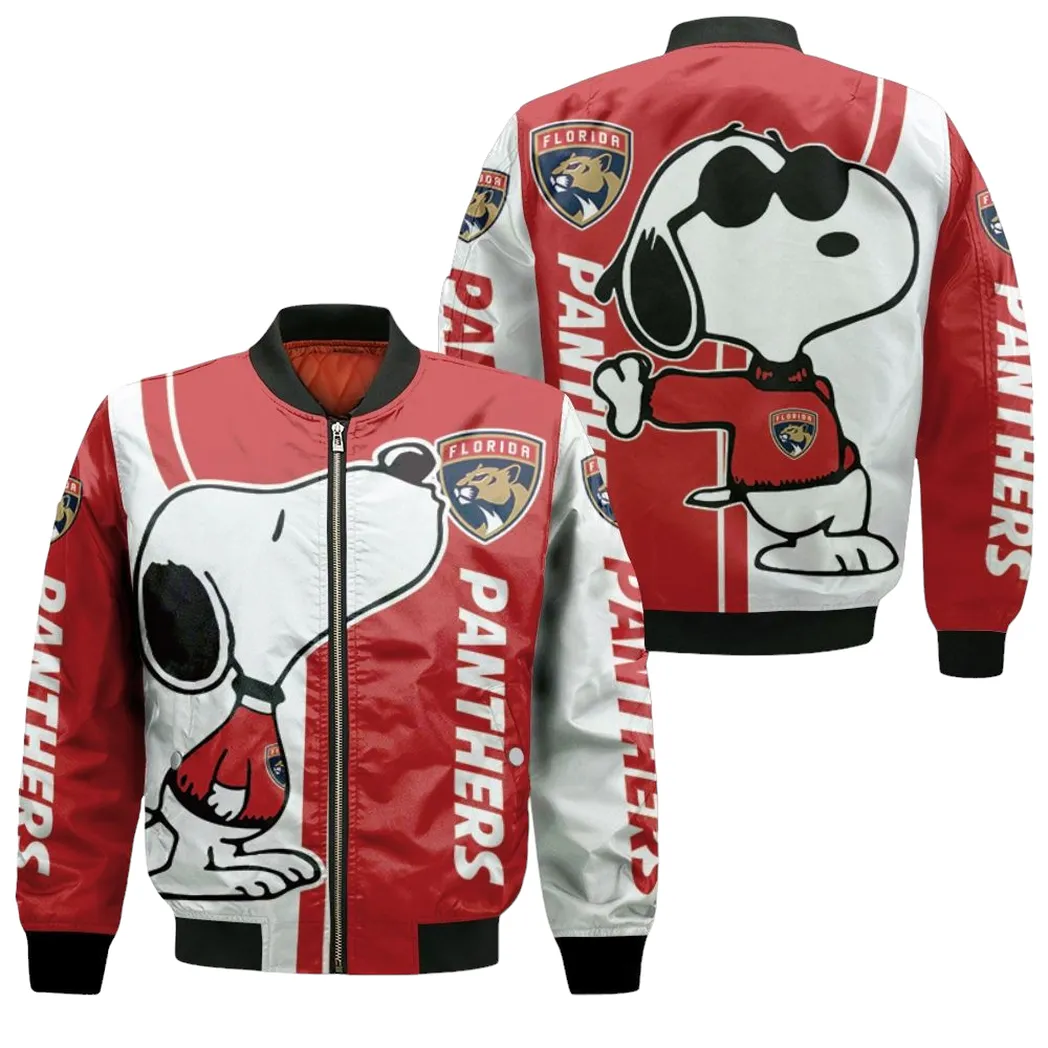 Florida Panthers Snoopy Lover 3D Printed Bomber Jacket For Men Women