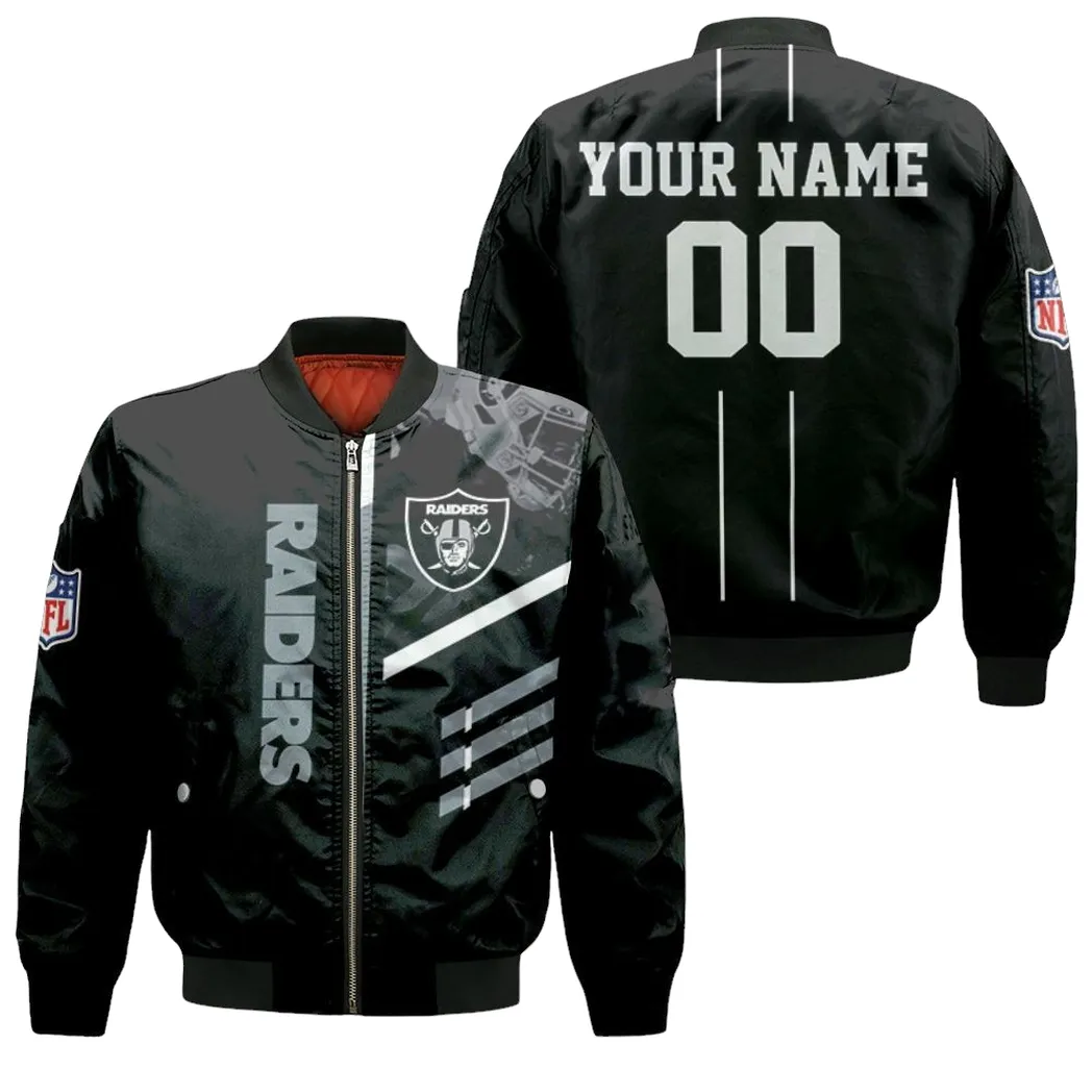 Oakland Raiders Nfl Go Raiders Personalized Bomber Jacket For Men Women