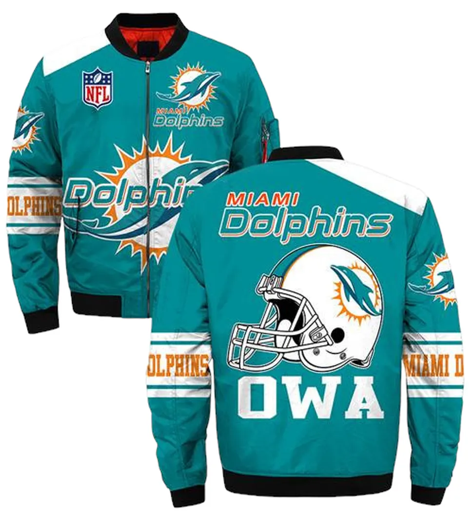 Miami Dolphins Bomber Jacket Style 1 Winter Coat For Men For Men Women