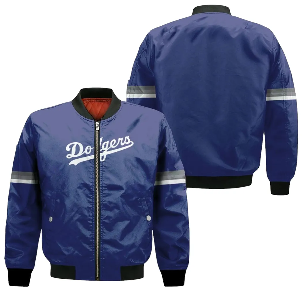 Los Angeles Dodgers Royal Jersey Inspired Style Bomber Jacket For Men Women