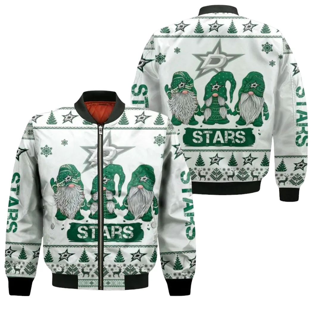 Christmas Gnomes Dallas Stars Ugly Sweatshirt Christmas 3D Bomber Jacket For Men Women