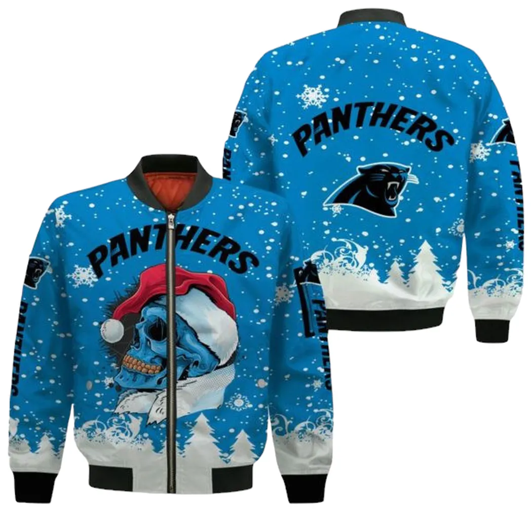 Nfl Carolina Panthers Bomber Jacket Christmas Skull Limited Edition For Men Women