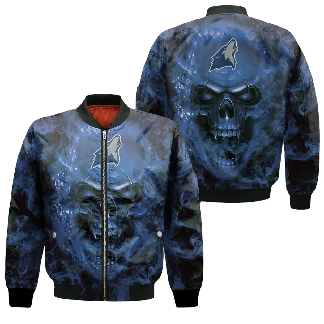 Minnesota Timberwolves Nba Fans Skull Bomber Jacket For Men Women