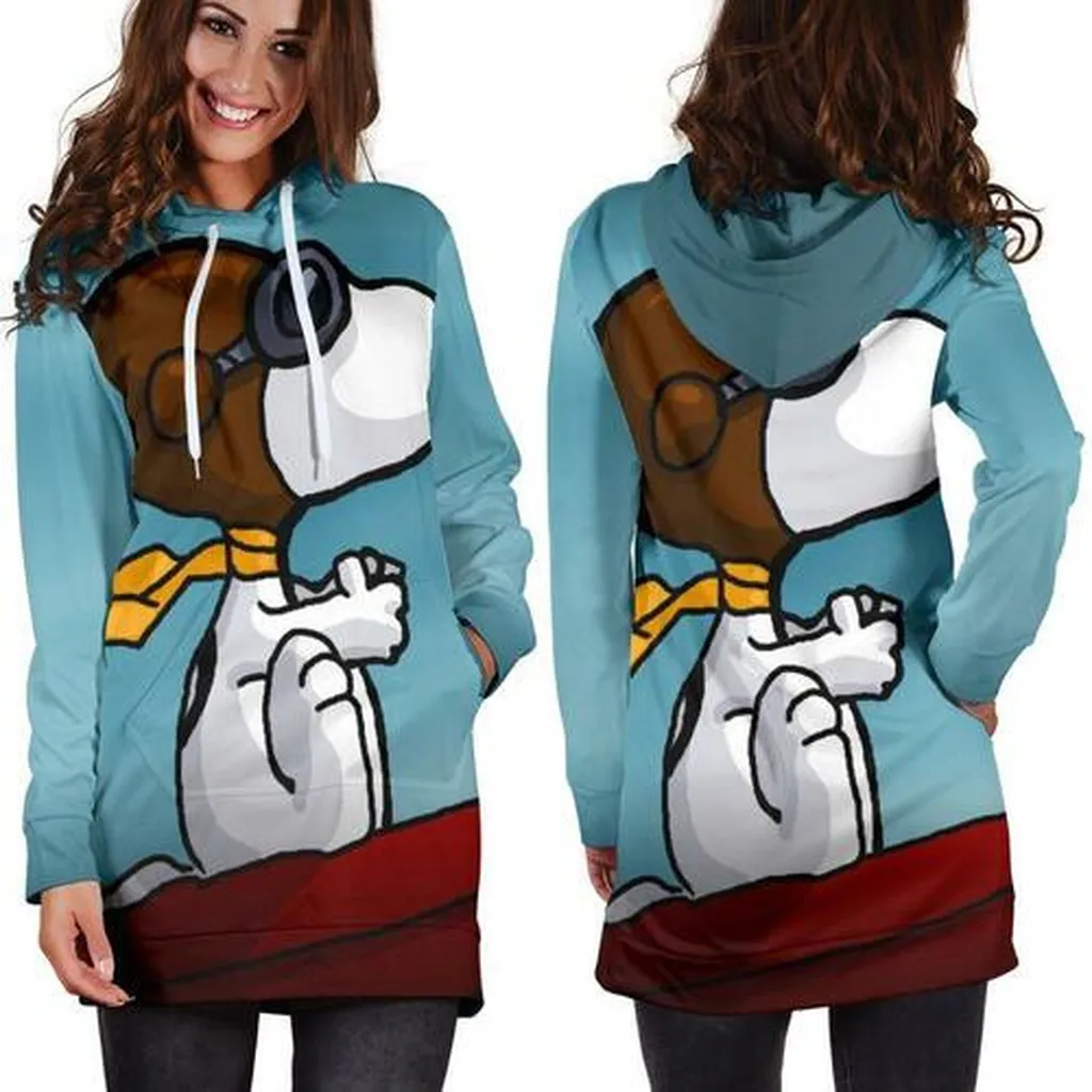 Snoopy Peanuts Hoodie Dress, Sweater Dress, Sweatshirt Dress 3d All Over Print For Women Hoodie