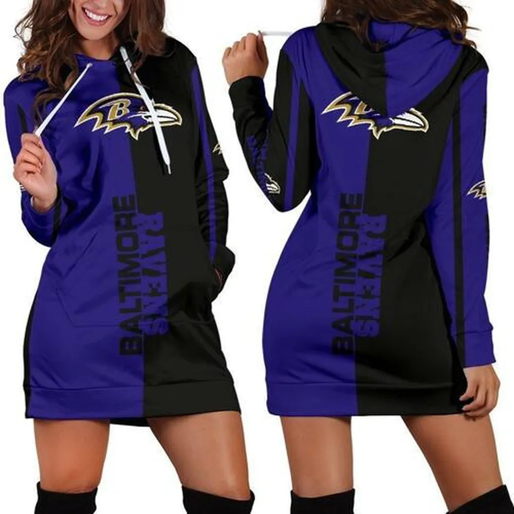 Baltimore Ravens Hoodie Dress, Sweater Dress, Sweatshirt Dress 3d All Over Print For Women Hoodie