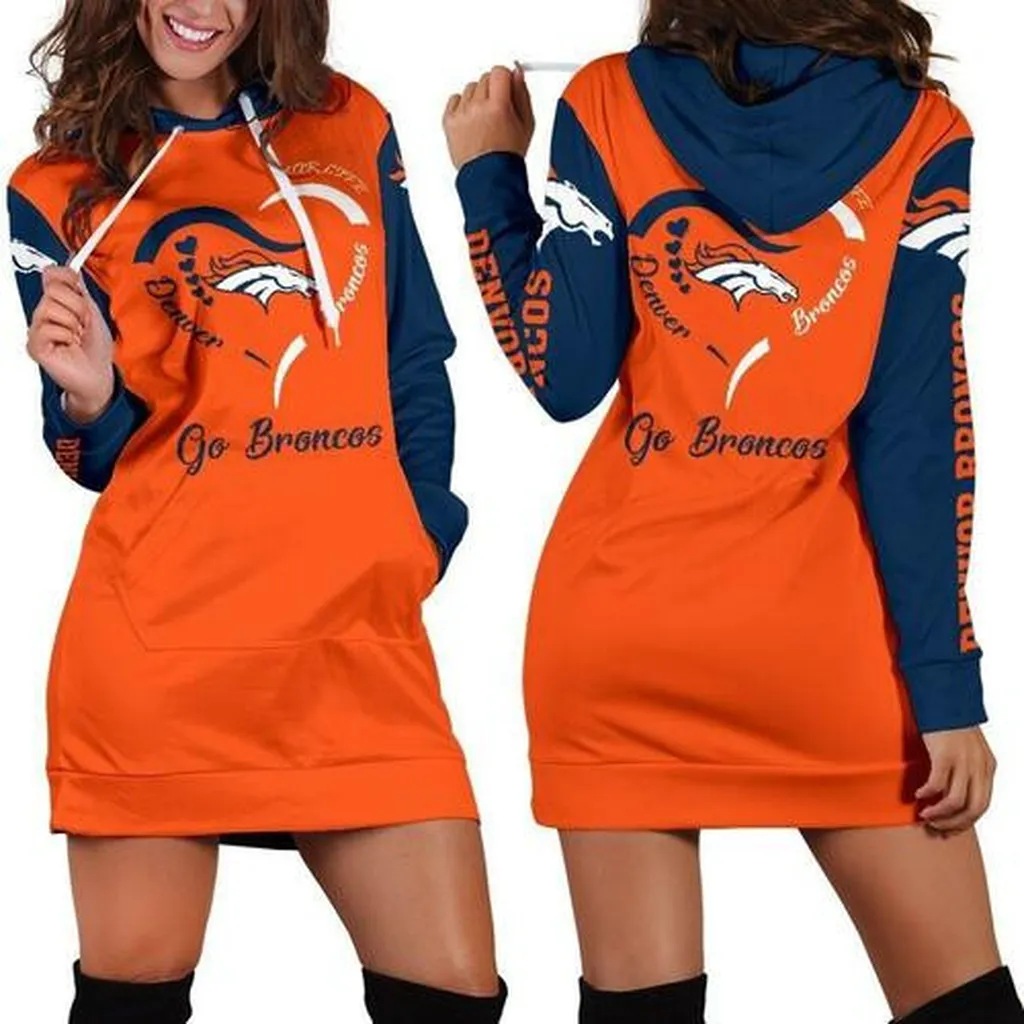 Denver Broncos Hoodie Dress, Sweater Dress, Sweatshirt Dress 3d All Over Print For Women Hoodie