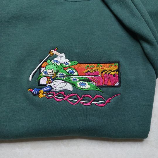 Anime Embroidered Sweatshirt, Embroidered Anime Shirt