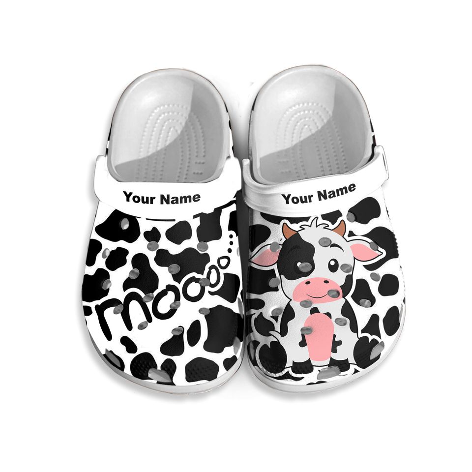 Cow Moo Personalized Crocs Shoes For Cow Lovers, Cow Moo Crocs