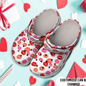 Personalized Valentine Lips Kiss Crocs Shoes For Men And Women