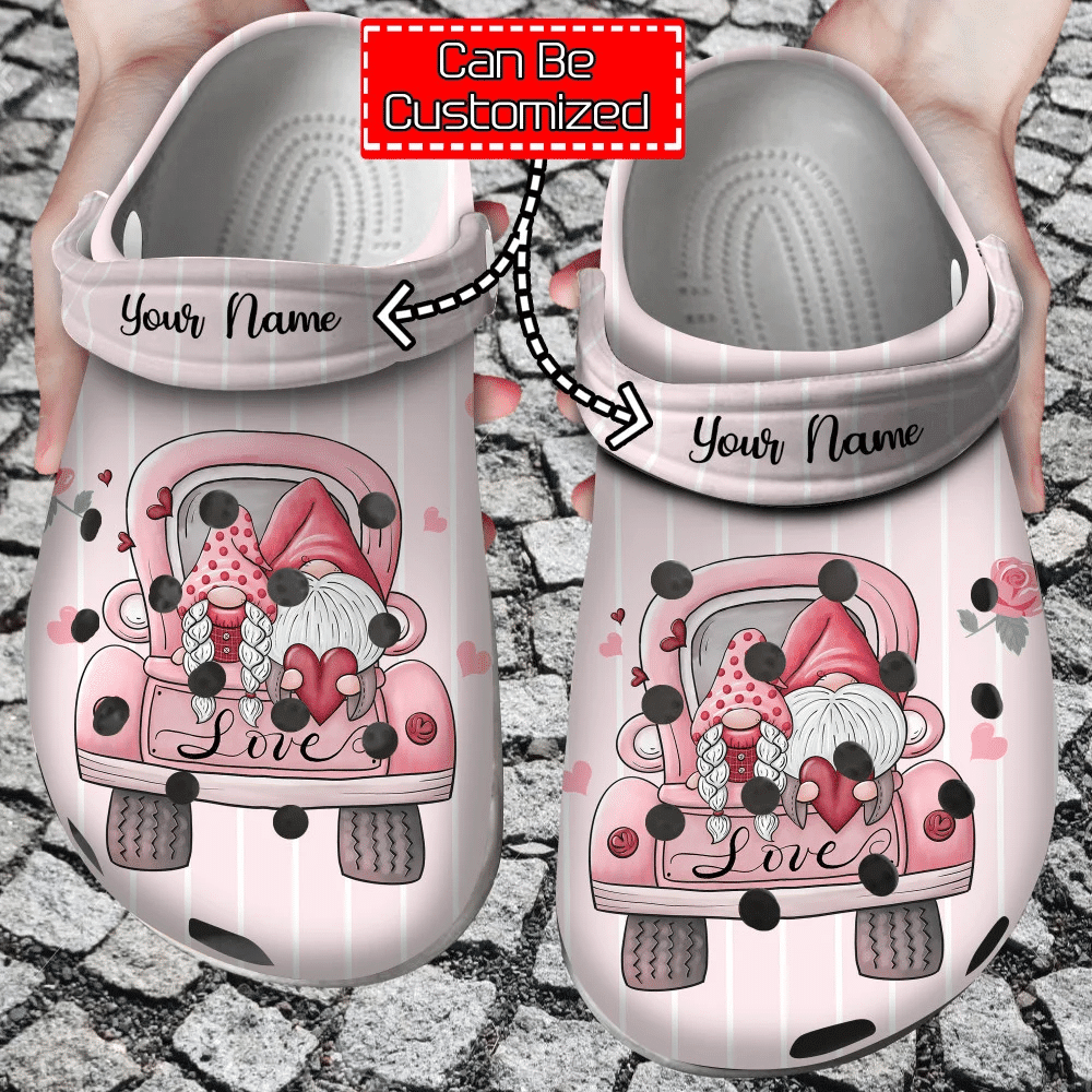 Personalized Love Valentines Day Gnome Truck Crocs Shoes For Men And Women
