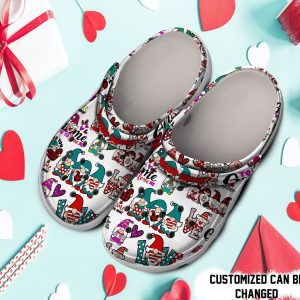 Personalized Valentine Love Gnome Crocs Shoes