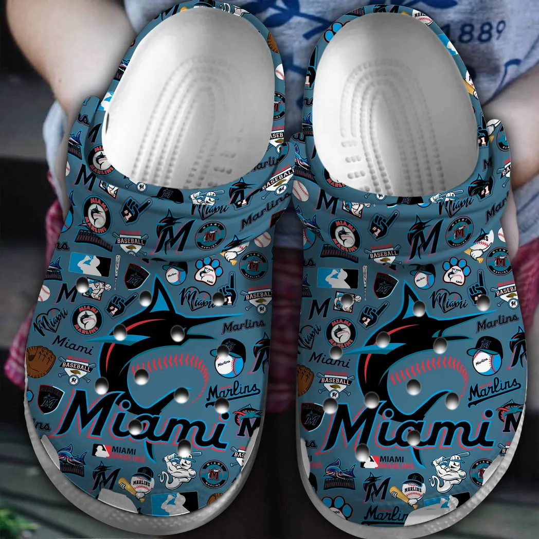 Miami Marlins MLB Crocs Clogs, Miami Marlins Crocs - GNL14602