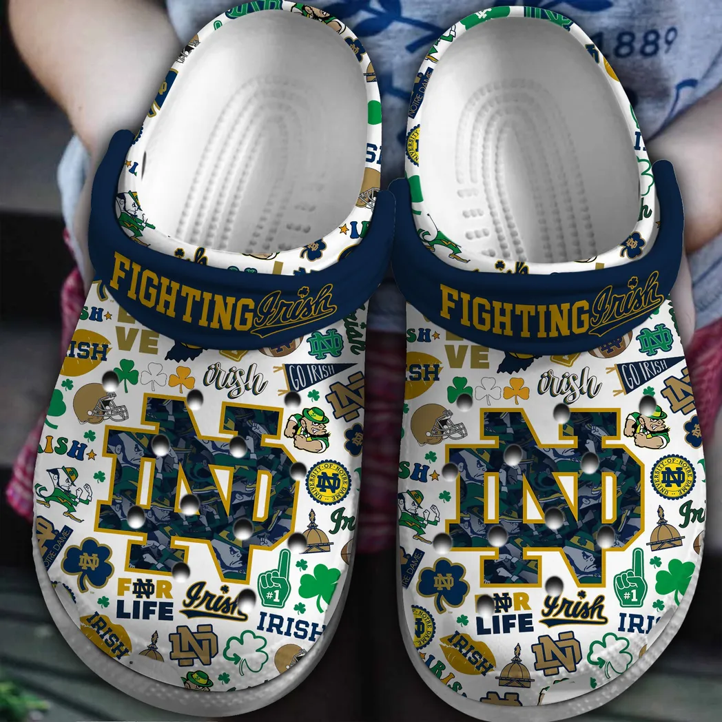 Notre Dame Fighting Irish 2025 NCAA Sport Crocs Clogs, Notre Dame Crocs - GNL14603