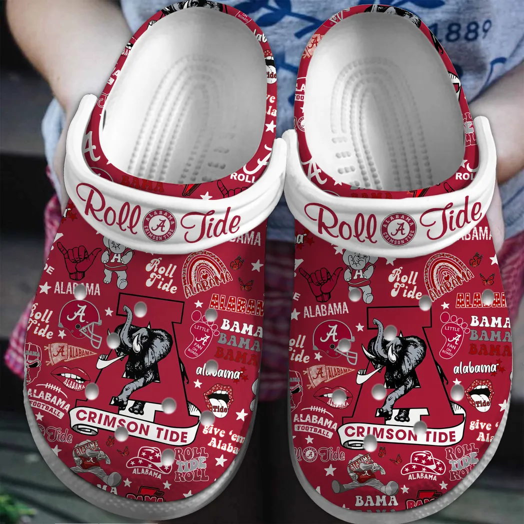 Alabama Crimson Tide 2025 NCAA Sport Crocs Clogs, Alabama Crimson Crocs - GNL14614