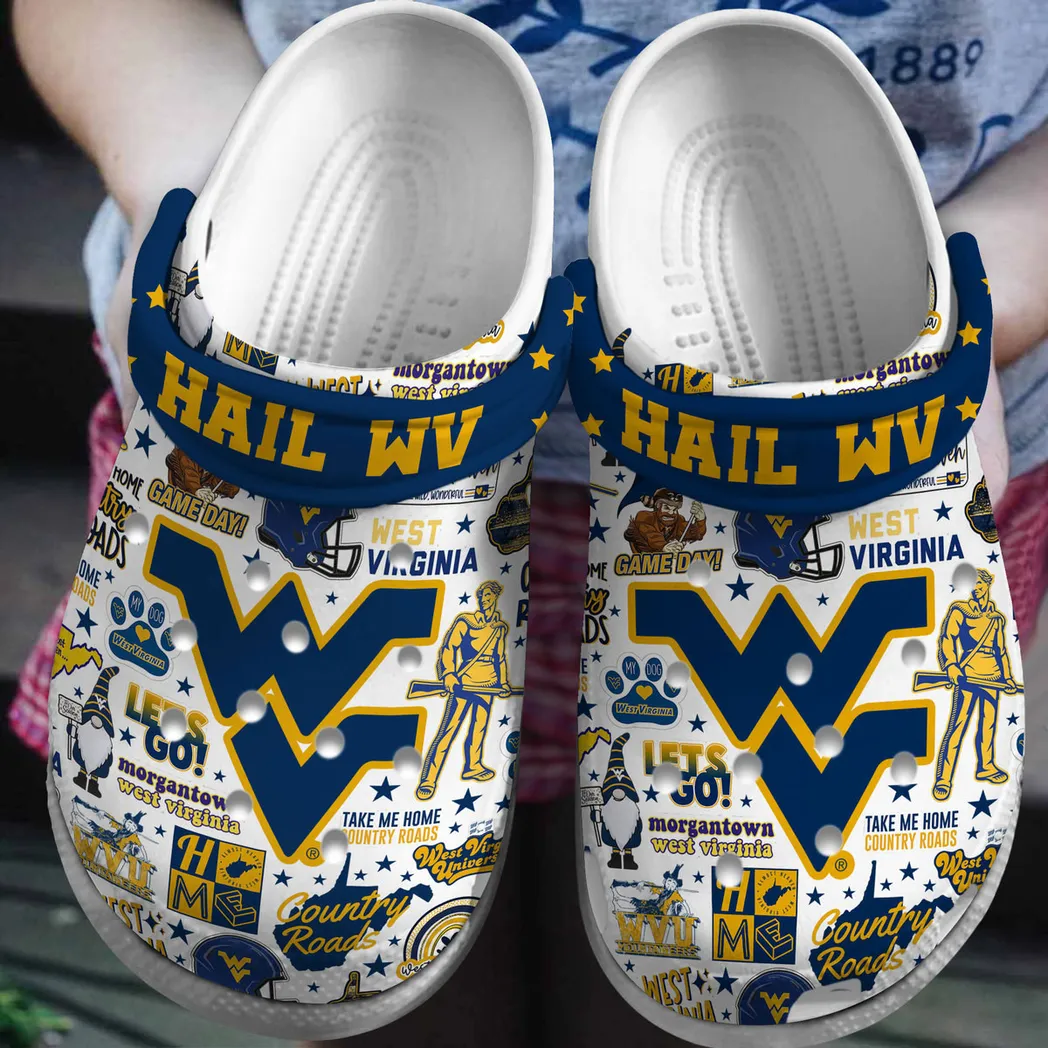 West Virginia Mountaineers 2025 NCAA Sport Crocs Clogs, West Virginia Crocs - GNL14626