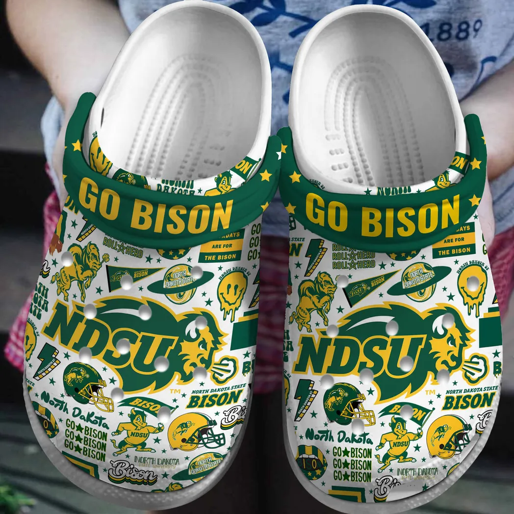 North Dakota State Bison 2025 NCAA Sport Crocs Clogs, North Dakota Crocs