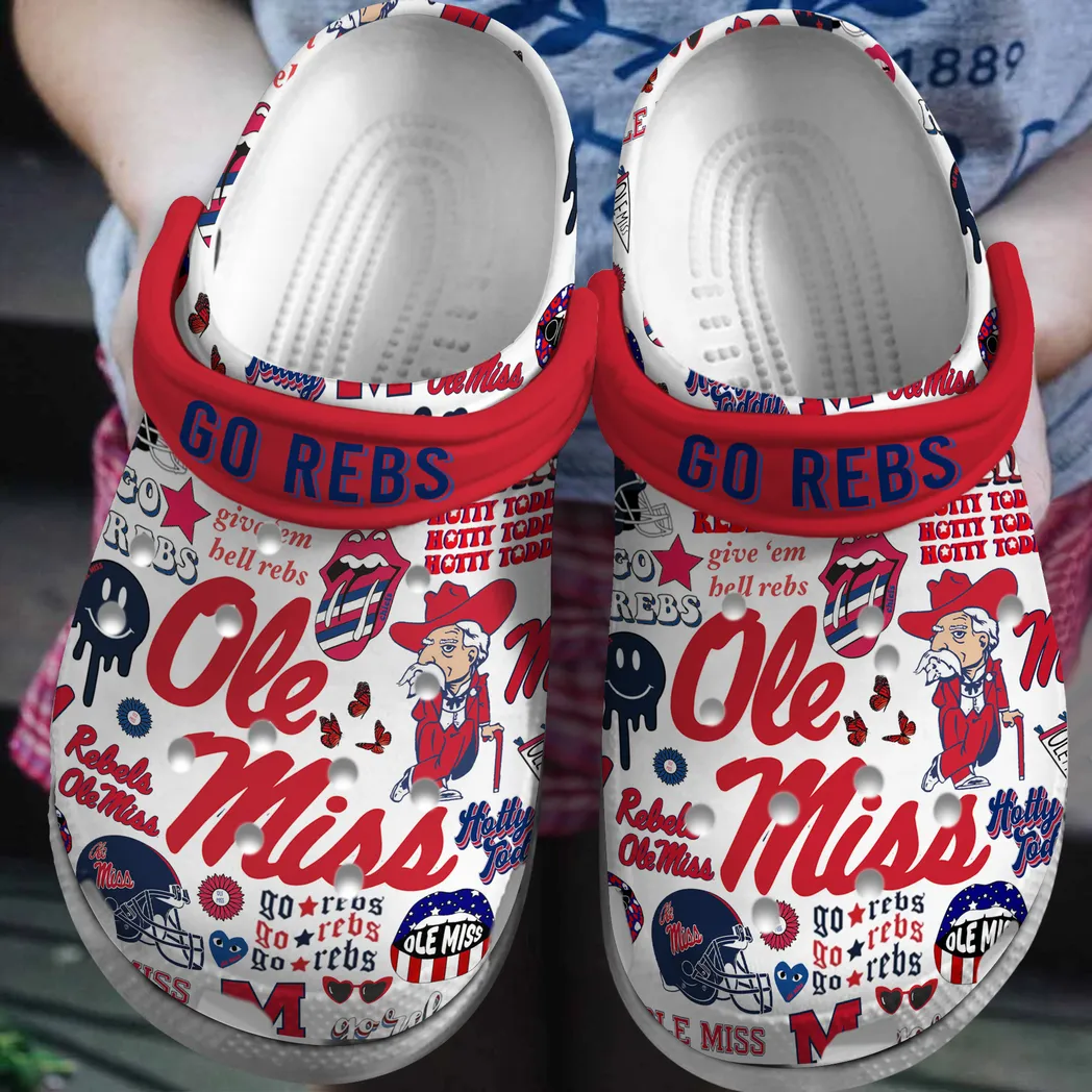 Ole Miss Rebels 2025 NCAA Sport Crocs Clogs, Ole Miss Crocs - GNL14659