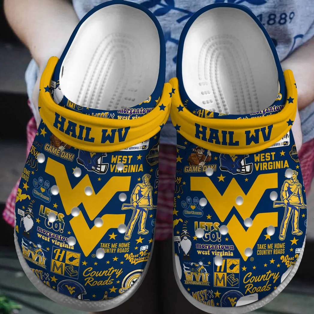 West Virginia Mountaineers 2025 NCAA Sport Crocs Clogs, West Virginia Crocs - GNL14689