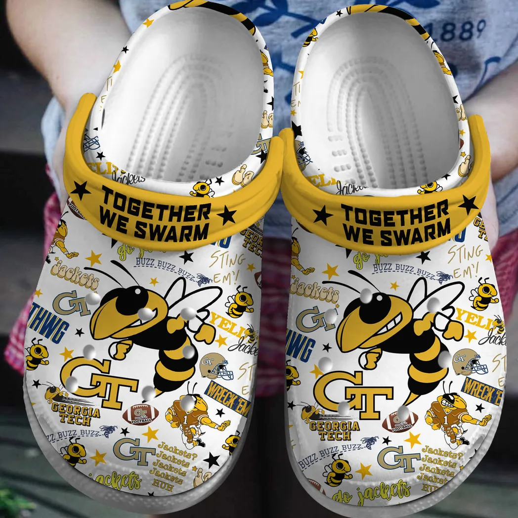 Georgia Tech Yellow Jackets 2025 NCAA Sport Crocs Clogs, Georgia Tech Crocs