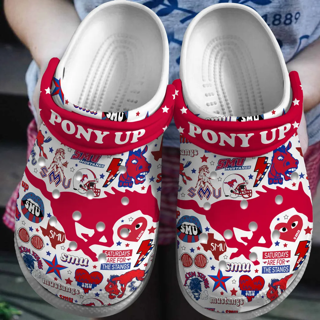 SMU Mustangs 2025 NCAA Sport Crocs Clogs, SMU Mustangs Crocs