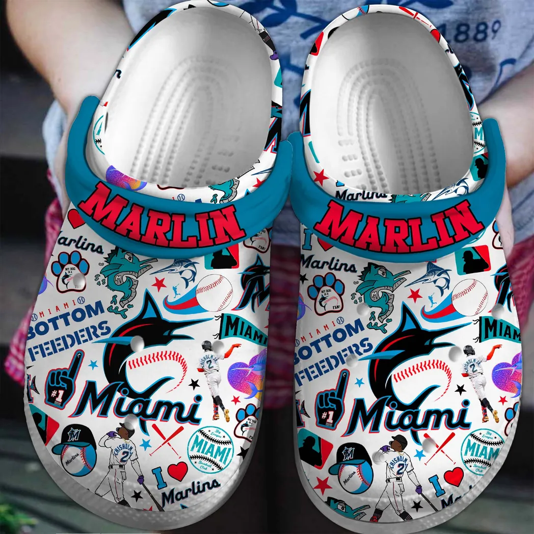 Miami Marlins MLB Crocs Clogs, Miami Marlins Crocs - GNL14631