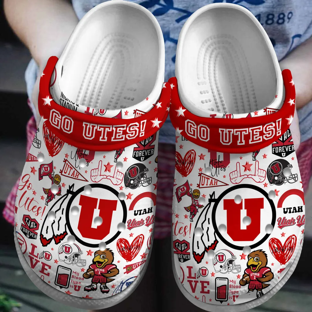 Utah Utes 2025 NCAA Sport Crocs Clogs, Utah Utes Crocs - GNL146144