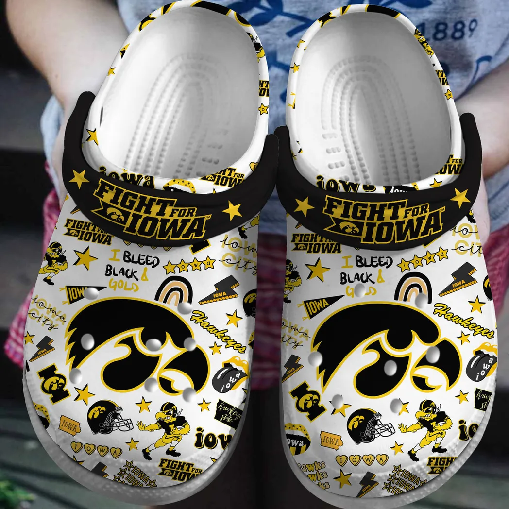 Iowa Hawkeyes 2025 NCAA Sport Crocs Clogs, Iowa Hawkeyes Crocs - GNL146173