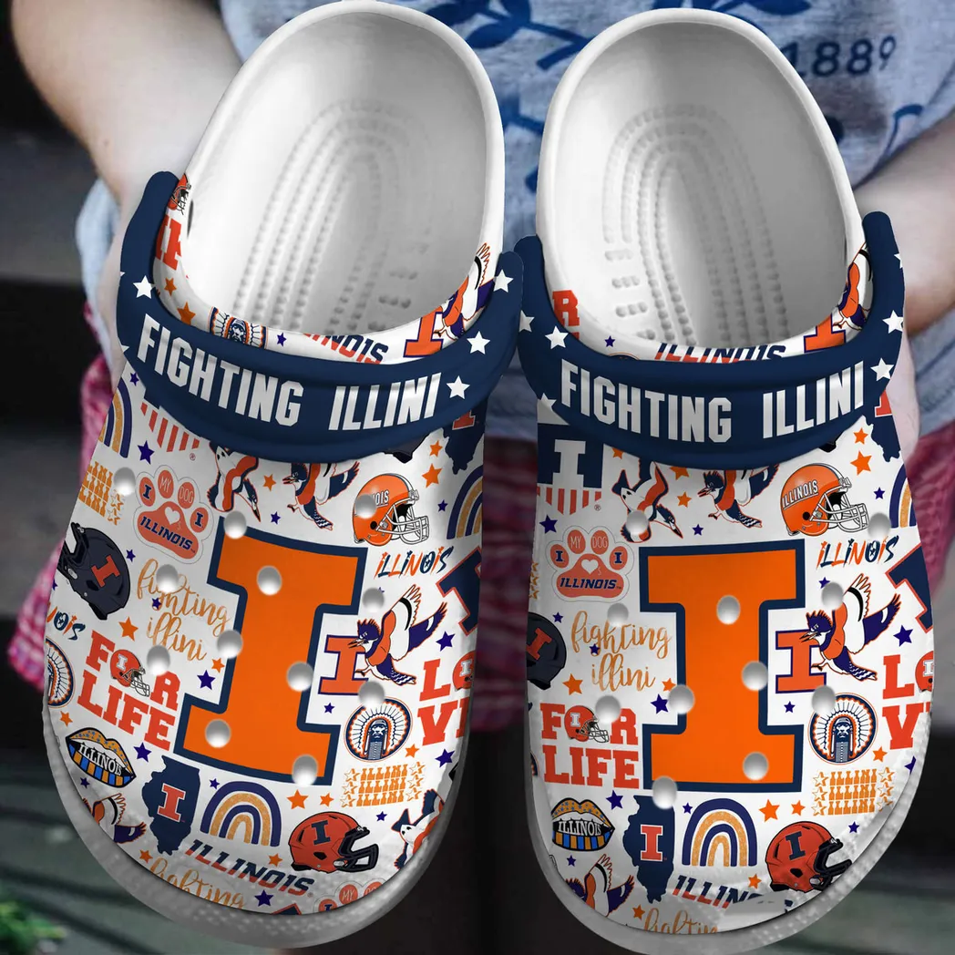 Illiois Fighting Illini 2025 NCAA Sport Crocs Clogs, Illiois Fighting Crocs - GNL146170
