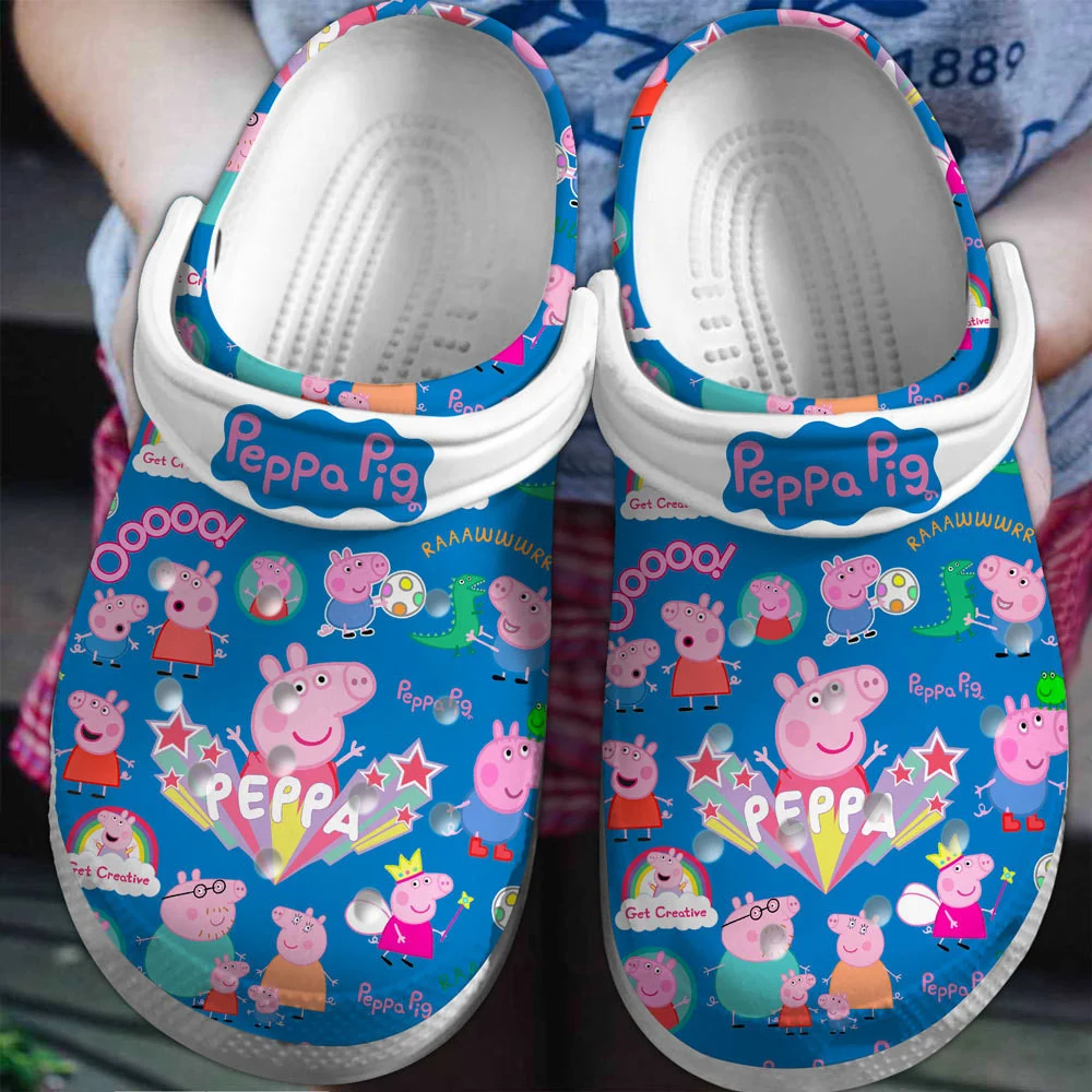 Peppa Pig Cartoon Crocs Crocband Clogs Shoes For Men Women ans kids and Kids