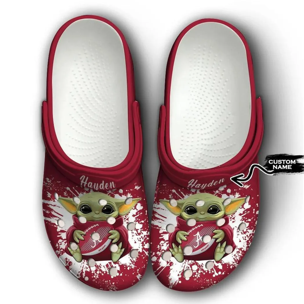 Arkansas Razorbacks Baby Yoda Custom Name Crocs Classic Clogs