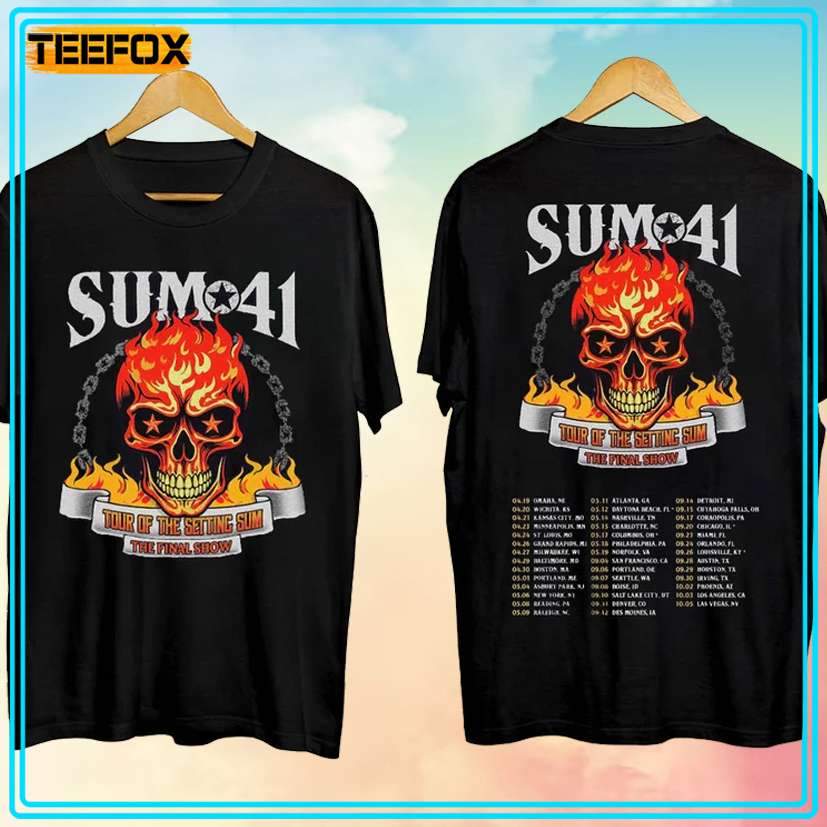 Sum 41 Tour Of The Setting Sum 2025 Concert Shirt, Sum 41 Tour T-shirt
