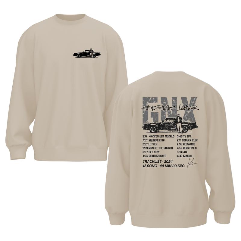 Vintage Kendrick Lamar Gnx With Signature 2 Sides Sweatshirt, Kendrick Lamar New Album Sweater