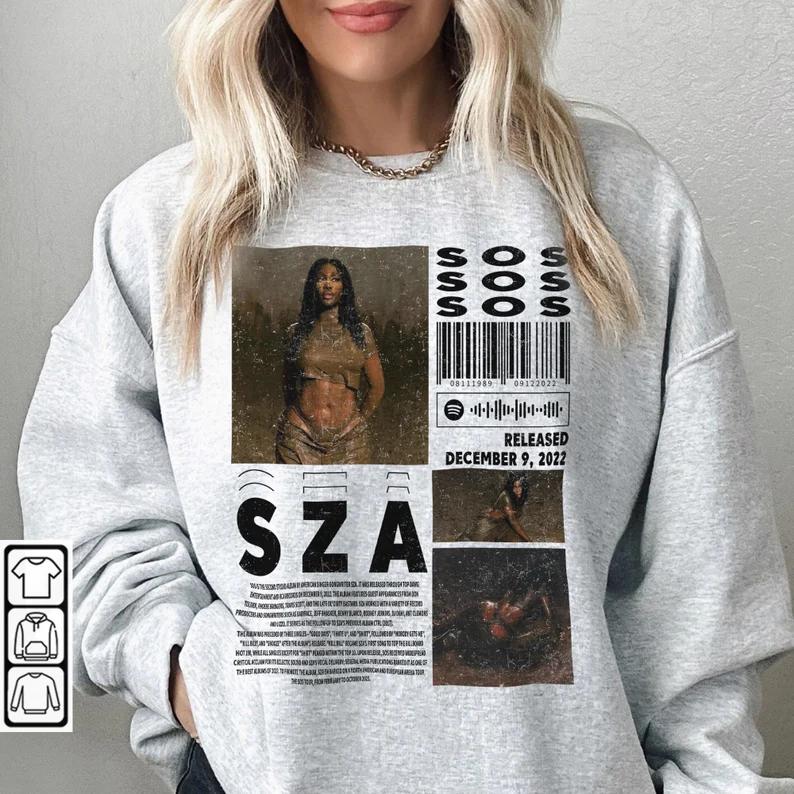 Sza Music Merch Sweater, Sza Sos Album 90S Sweatshirt