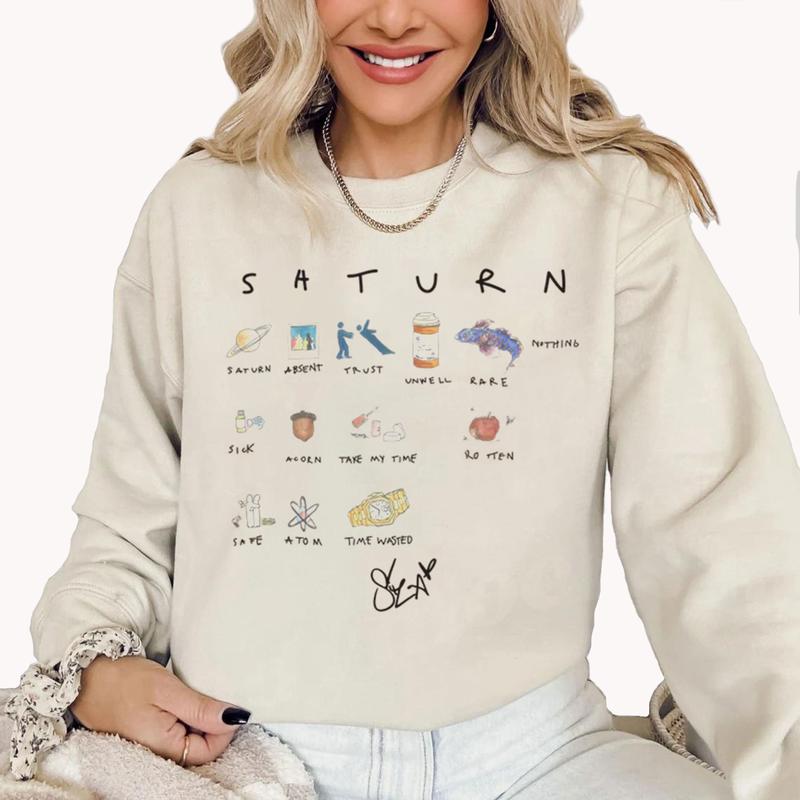 Sza Saturn Song Sweatshirt, Sza Lyrics Sweatshirt