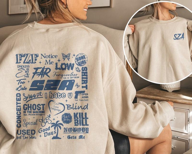 Vintage Sza Full Tracklist Double-Sided Sweater, Sza Good Days Graphic Tee