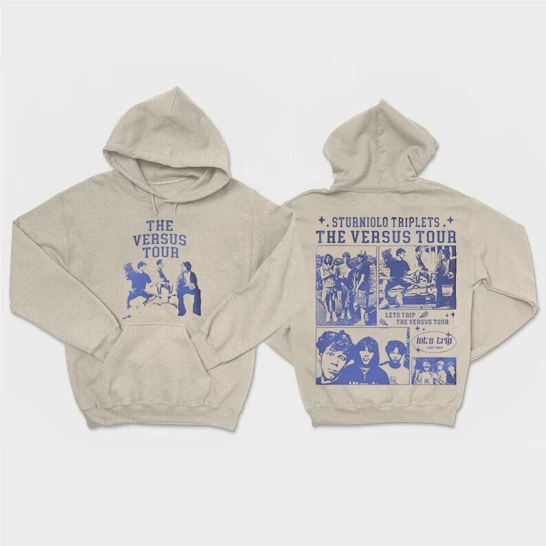 Sturniolo Triplets Iconic Hoodie The Versus Tour 2 Sides Greedy Tate Mcrae Think Later Hoodie, Cotton THoodie