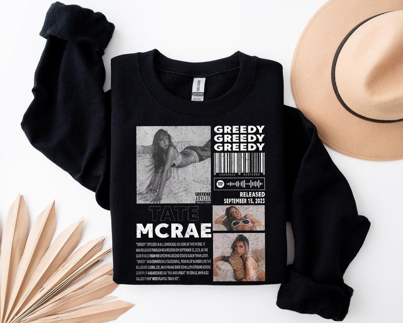 Tate Mcrae Sweater, Tate Mcrae Greedy Album 90S Tee