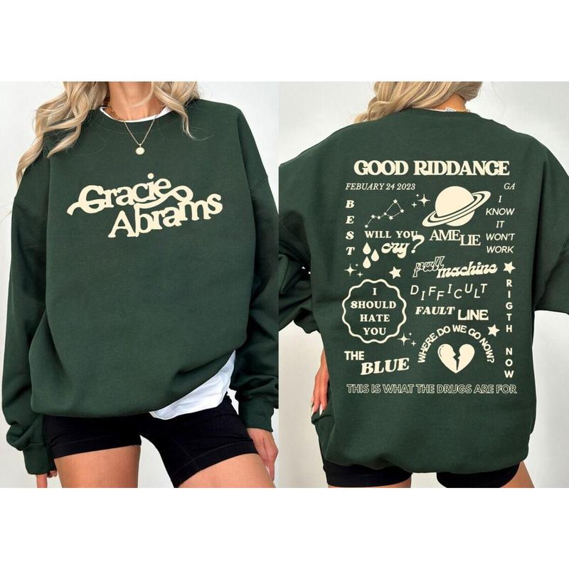 Vintage Gracie Abrams Tracklist Sweater, Abrams Double Side Sweater