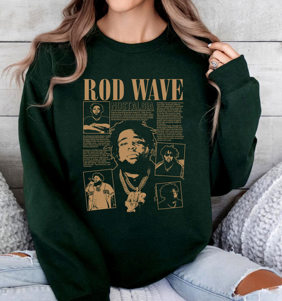 Sweatshirt Vintage Rod Wave Graphic Tee, Rod Wave Merch