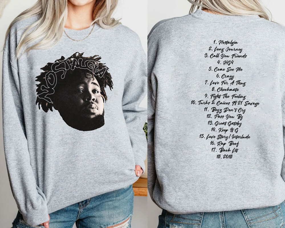 Vintage Rod Wave Nostalgia Tracklists Sweatshirt, Rod Wave Merch