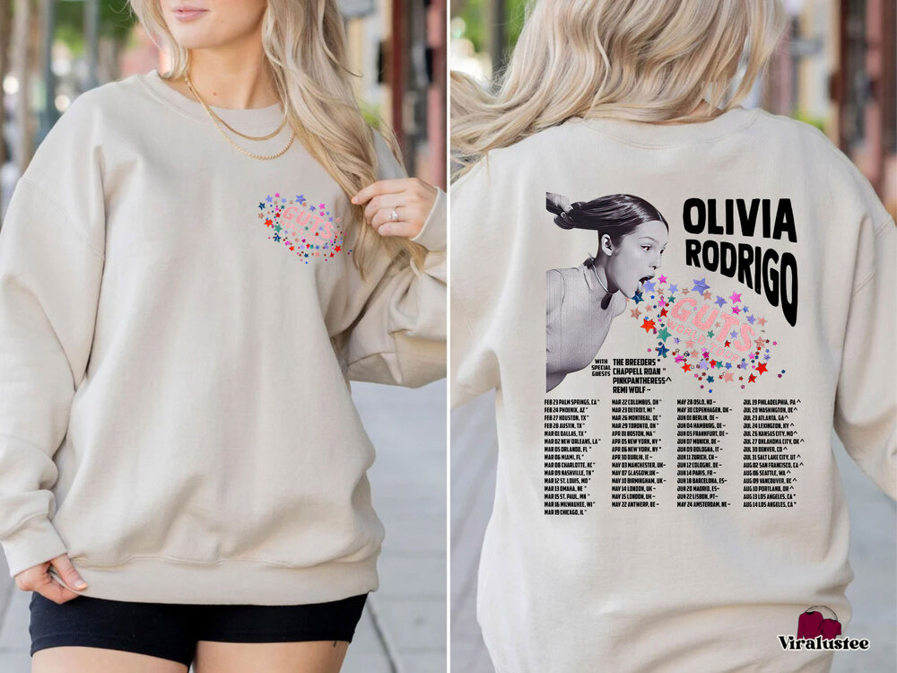 Vintage Guts Tour Schedule Olivia Rodrigo Sweater, Guts Tour Sweatshirt