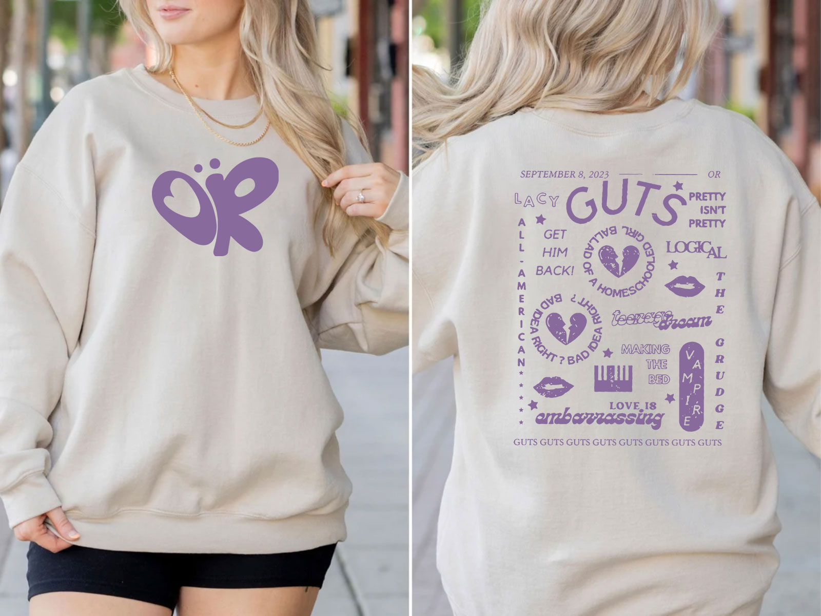 Vintage Guts Album Olivia Rodrigo Sweater, Guts Tour Sweatshirt