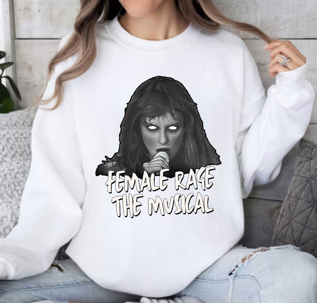 Vintage Taylor Swift Ttpd Female Rage The Musical Sweater, The Eras Tour Sweater