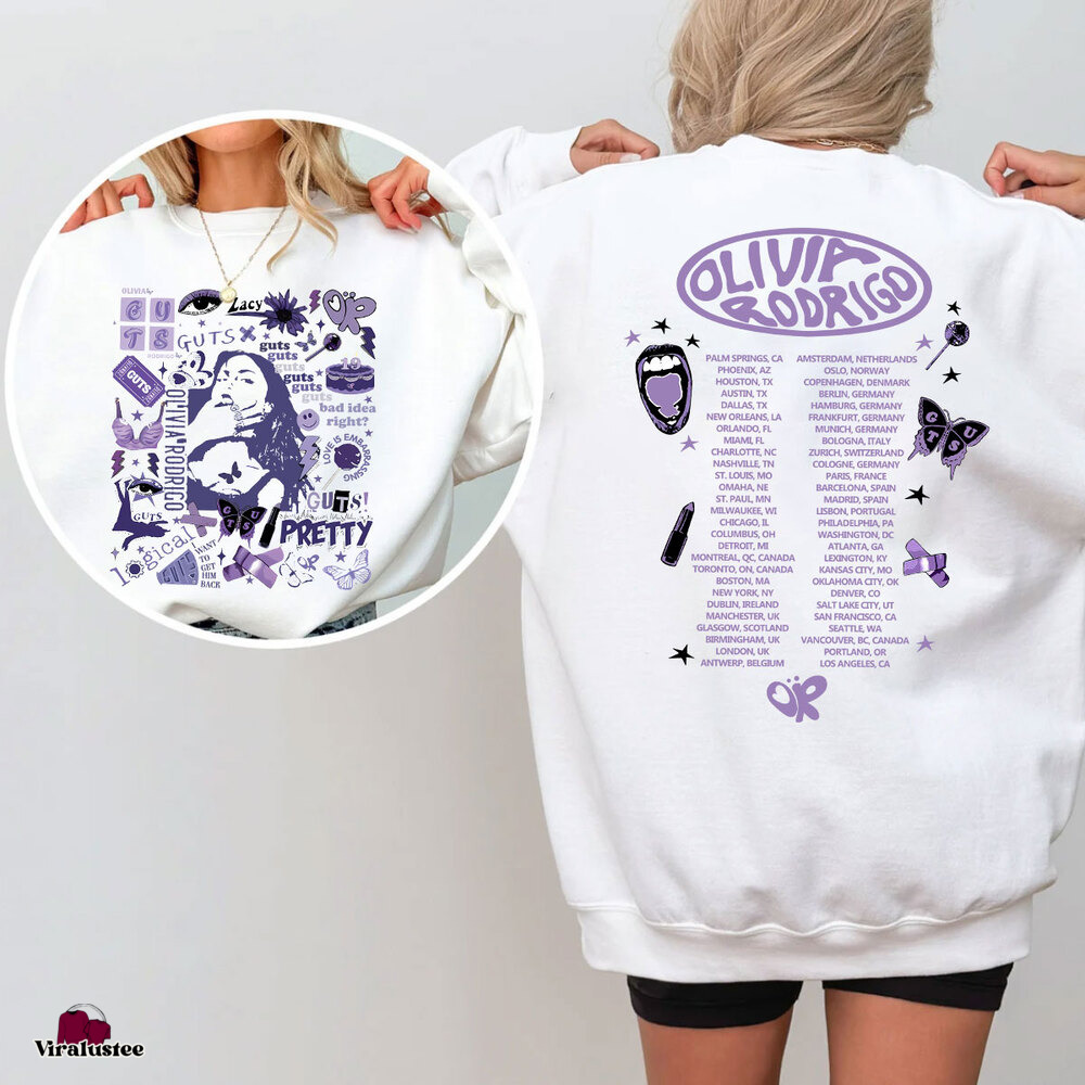 Vintage Guts Tour Olivia Rodrigo Sweatshirt, Guts Tour Sweatshirt