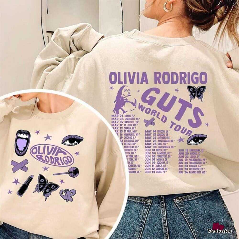 Vintage Guts Tour Schedule Olivia Rodrigo Sweater, Guts Tour Sweatshirt