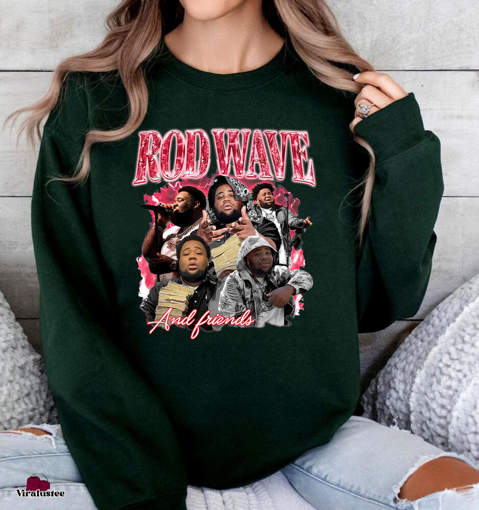 Vintage Rod Wave Nostalgia Tour Graphic Crewneck Sweatshirt, Rod Wave Tracklist Sweater