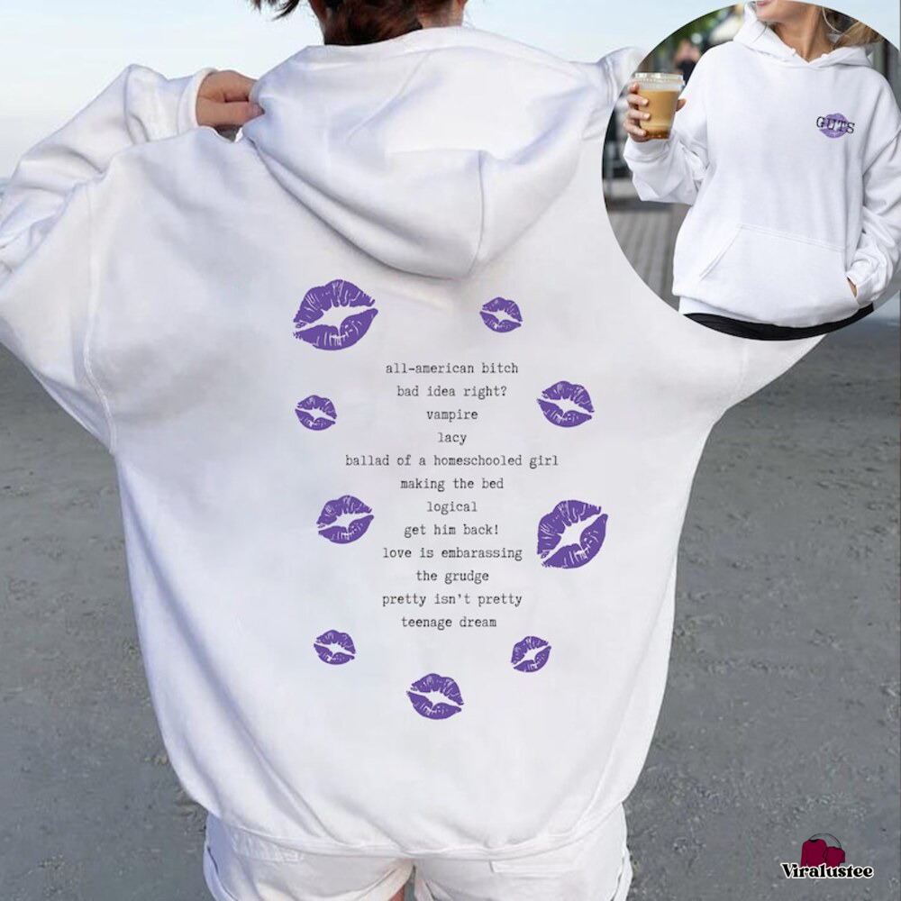 Vintage Olivia Rodrigo Guts Album Track List Hoodie, Guts Tour Hoodie