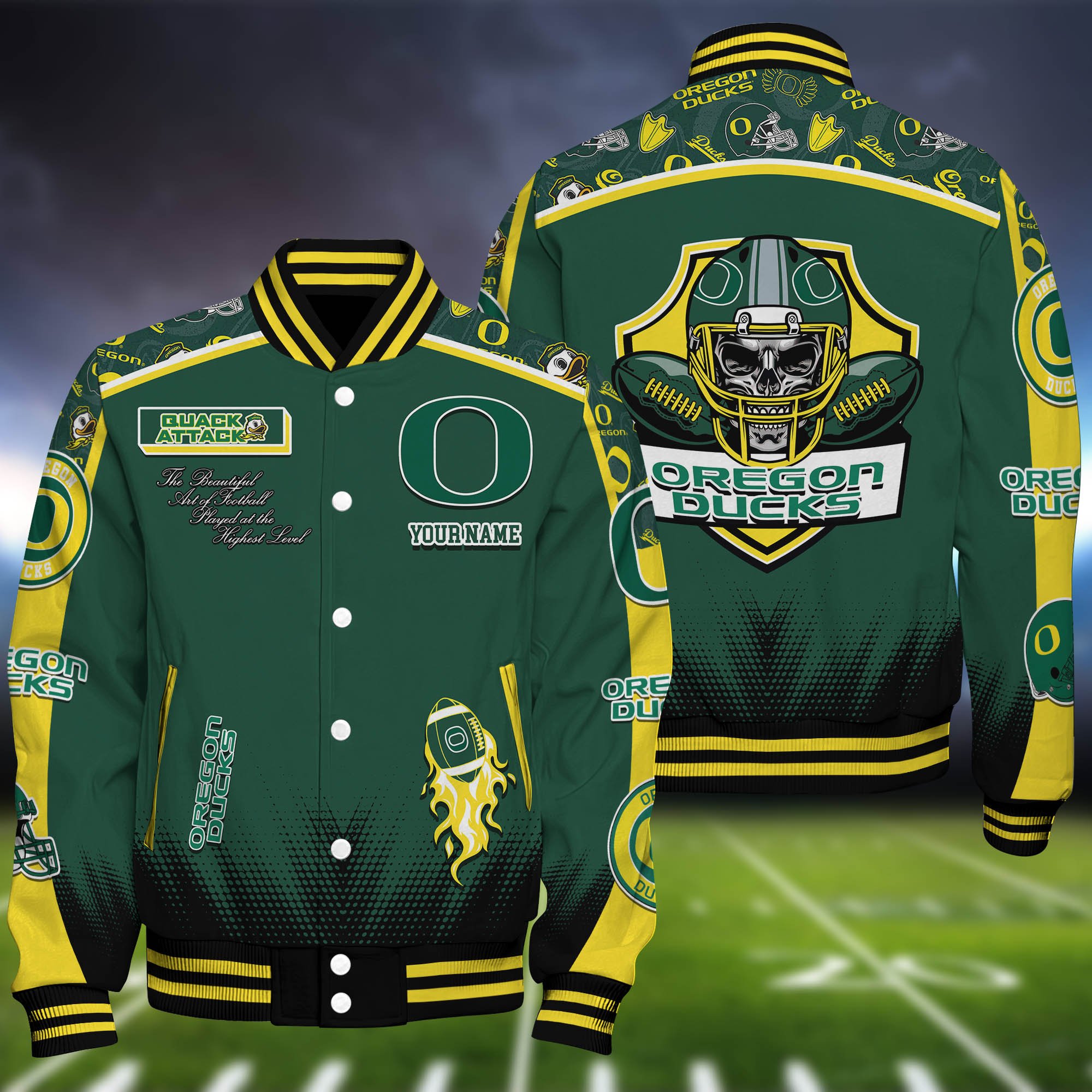Oregon Ducks Baseball Jacket Personalized Your Name, Jackets For Sport Fans