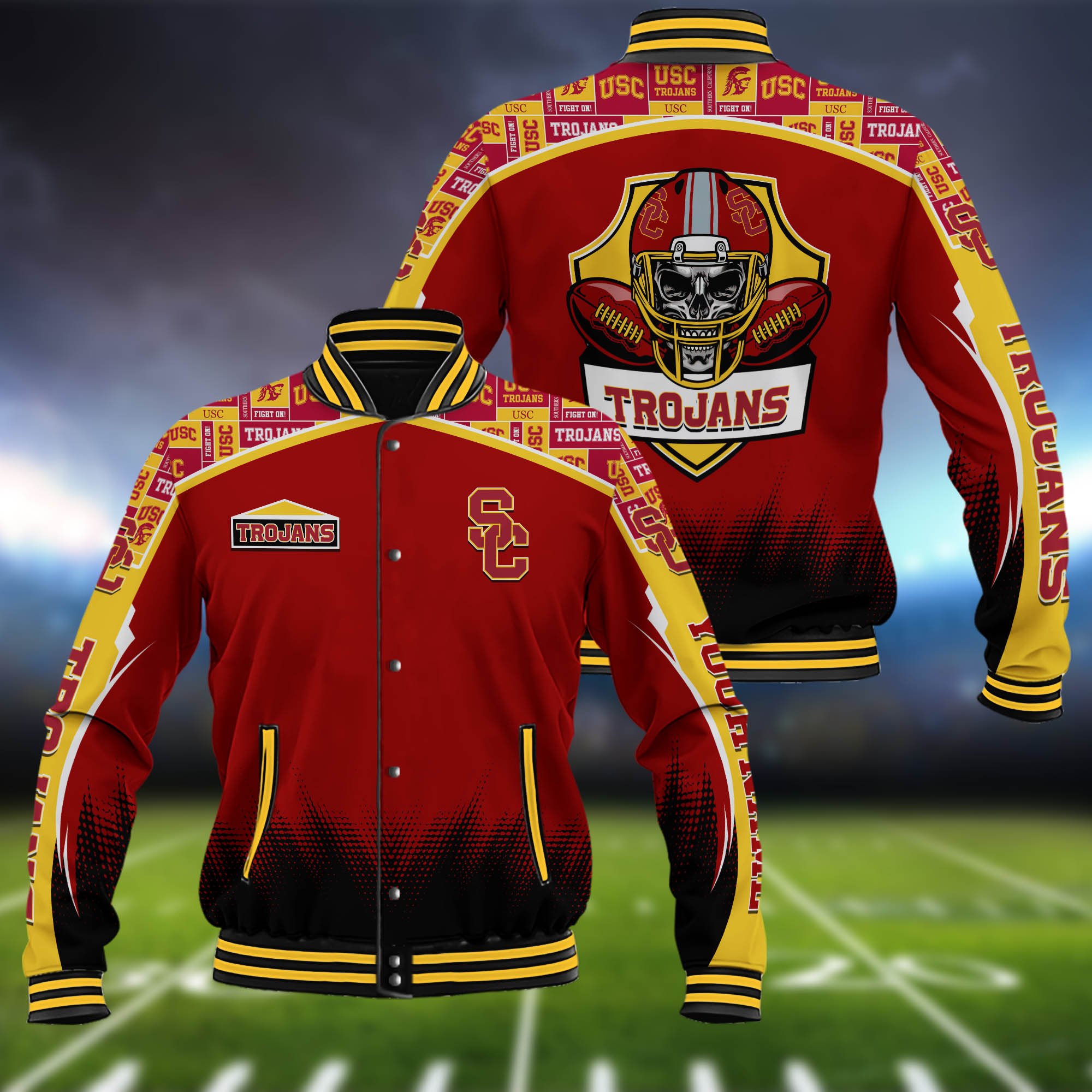 USC Trojans Baseball Jacket Custom Name, Sport Team Jacket, Sport Gifts