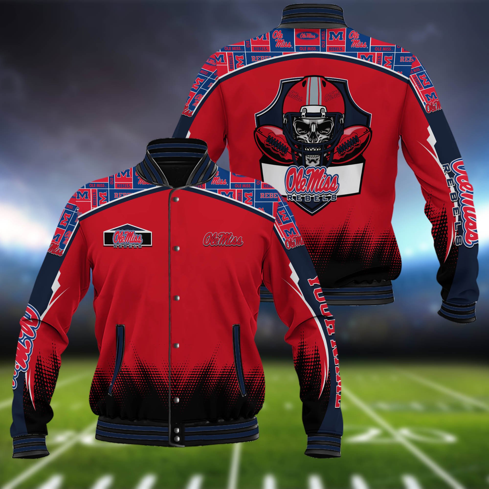 Ole Miss Rebels Baseball Jacket Custom Name, Sport Team Jacket, Sport Gifts